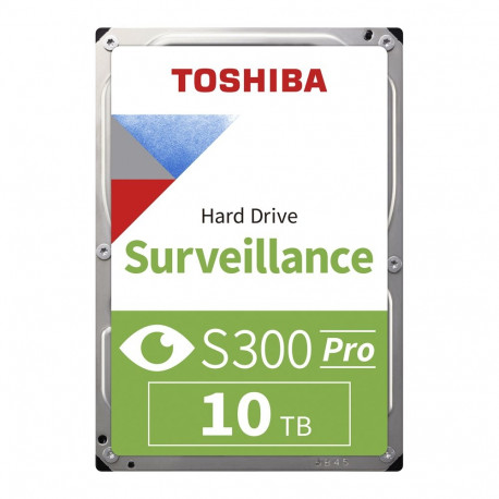 HDD Video Surveillance TOSHIBA S300 PRO 10TB CMR, 3.5'', 512MB, 7200RPM, SATA, 64 cameras, 24/7, TBW