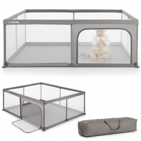 Kojec dla dziecka łóżeczko DUŻY PLAC ZABAW 150 x 200 x 68 cm - szary