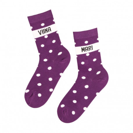 SOKISAHTEL VIINAMARI lillad puuvillased sokid 444, 446