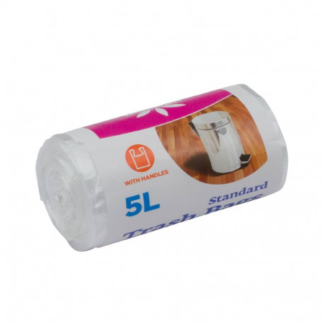 Prügikott sangadega 5L (340x360mm) HDPE 10mic 40 tk/rull läbipaistvad MCLEAN