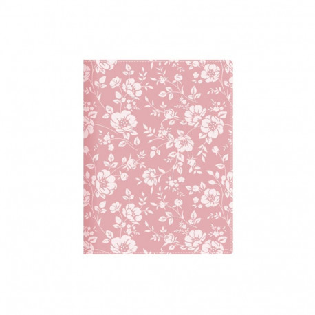 Raamatkalender MINISTER Trend Päev White Flowers, A5 spiraalköide, surutrükkpilt kunstnahast kaanel 