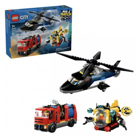 LEGO 60462 City Helicopter, Fire Truck and Submarine Remix Building Sets