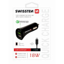 Swissten Quick Charge 3.0 Car charger 12 / 24V / 2.4A / 18W + Micro USB Cable 1.5m