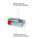 Swissten Textile Quick Charge Universal Micro USB Data and Charging Cable 0.2m