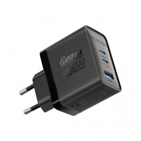 Promate PowerPort-45 GaNFast™ Wall Charger 45W / QC3.0 / PD45W
