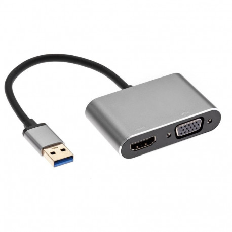 RoGer DrongDisplay Adapter USB to VGA/HDMI + Audio / iOS/Android/Windows/macOS