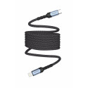 Swissten Magnetic Self-Winding USB-C / Lightning Data Cable 1m