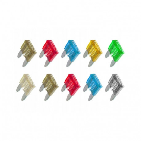 MINI Car Fuses, set of 10 pcs. (5A,7,5A,10A,15A,20A,25A,30A)