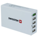 Swissten Qualcomm 3.0 QC Smart IC Premium Travel Charger USB 5x 2.1A  50W