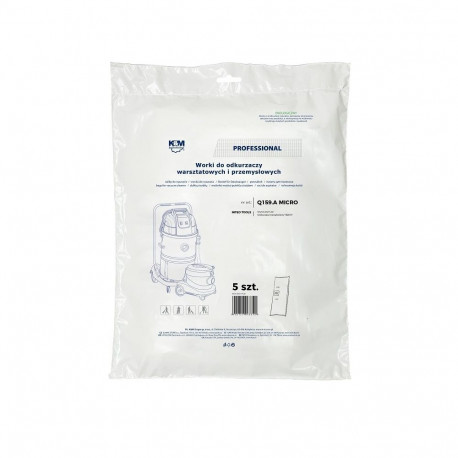K&M KM-Q159.A NITEO TOOLS MICRO WVCS 0127-30 Bags for vacuum cleaner 5 pcs.