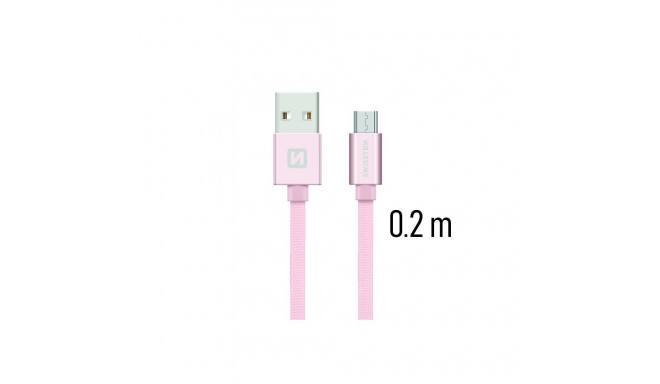 Swissten Textile Quick Charge Universal Micro USB Data and Charging Cable 0.2m