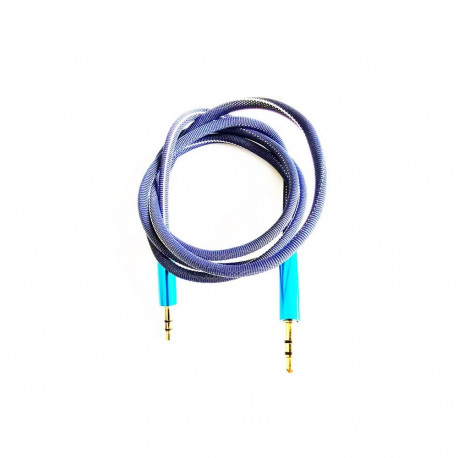 Mocco Textile Premium AUX Cable 3.5 mm -> 3.5 mm 1m Blue