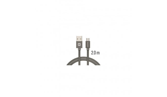 Swissten Textile Quick Charge Universal Micro USB Data and Charging Cable 2m