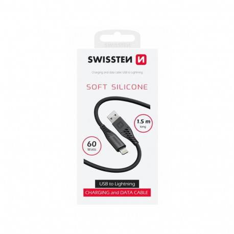 Swissten Soft Silicone Data Cable USB / Lightning 1.5m / 60w