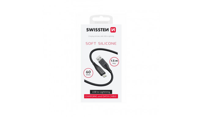 Swissten Soft Silicone Data Cable USB / Lightning 1.5m / 60w