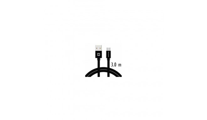 Swissten Textile Quick Charge Universal Micro USB Data and Charging Cable 3m