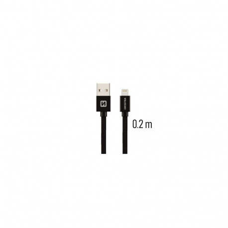 Swissten Textile Fast Charge 3A Lightning Data and Charging Cable 20 cm