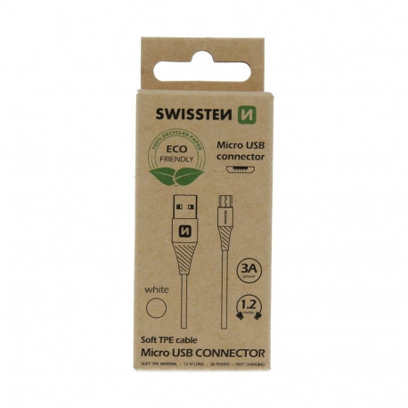 Swissten Eco Friendly Fast Charge 3A Micro USB Data and Charging Cable 1.2m
