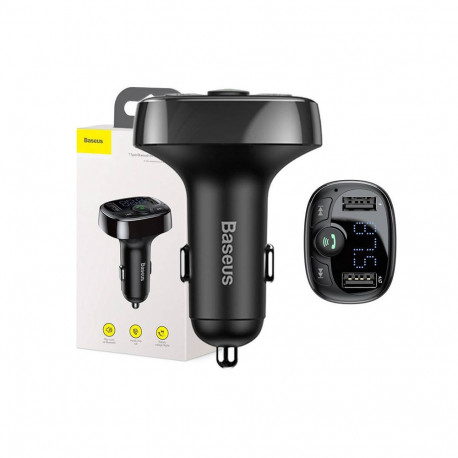 Baseus FM Transmitter T typed Bluetooth 2xUSB microSD (Black)