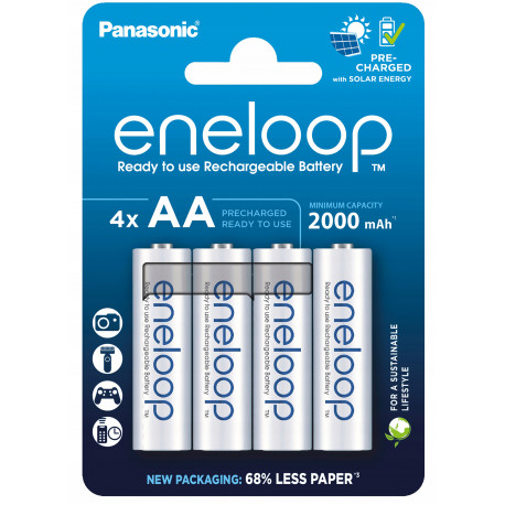 Panasonic eneloop rechargeable battery AA 2000 4BP (opened package)