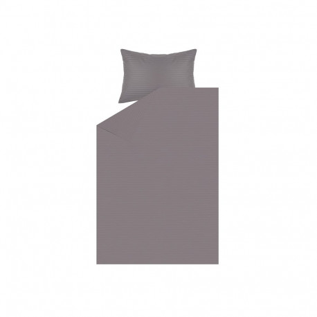 BED COV SET Striped Grey SATEEN 140x200