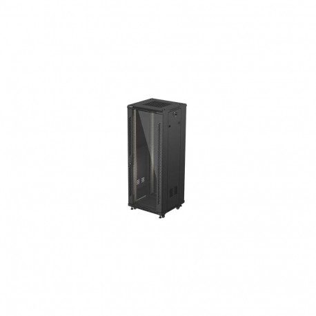 RACK CABINET 19" FREE-STANDING 32U/600X600 (FLAT PACK) WITH GLASS DOOR BLACK LANBERG