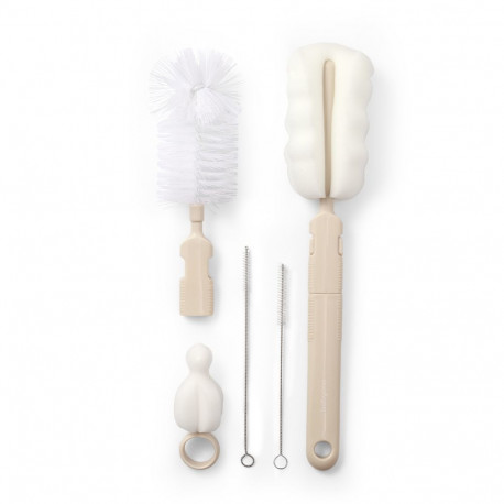 Babyono Set of brushes for bottles and teats with removable handle mini sponge cream 735/04