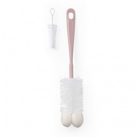 Babyono brush for bottles and teats with mini brush&sponge tip pink 720/05