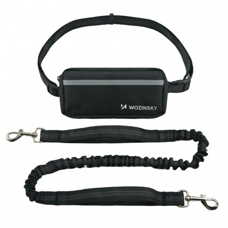 Wozinsky Wozinsky WPST-01 Hip Belt with Pouch and Elastic Leash for Running with a Dog - Black