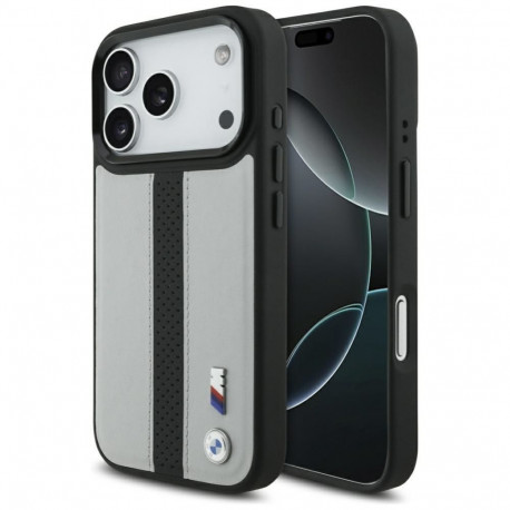 BMW BMW M Perforated Stripe Logo MagSafe Case for iPhone 17 Pro - Gray