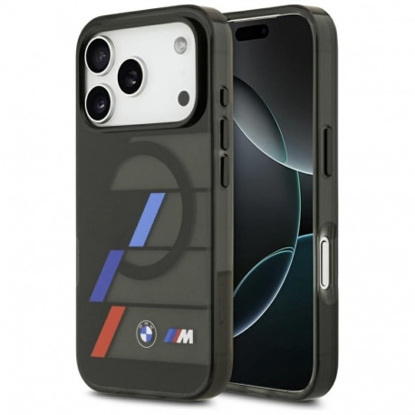 BMW BMW M IML Metal Buttons Tricolor Lines MagSafe Case for iPhone 17 Pro Max - Black