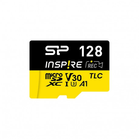 Silicon Power Memory card with adapter | Inspire | 128 GB | microSDXC | Flash memory class C10, UHS-