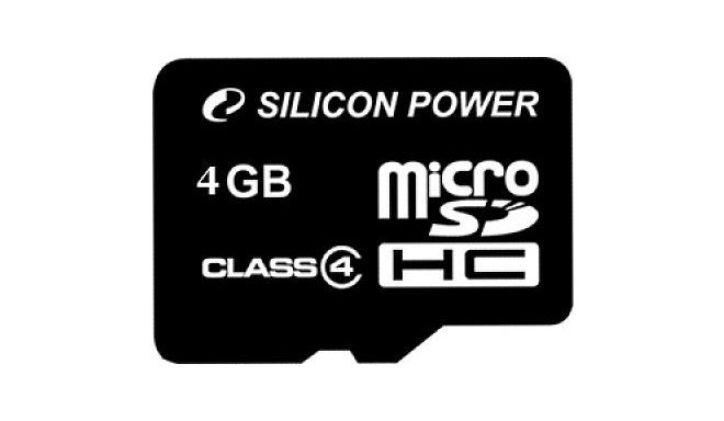 Silicon Power memory card microSDHC 4GB Class 4