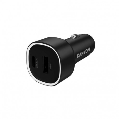 Car charger Canyon 85W USB-A+USB-C Black