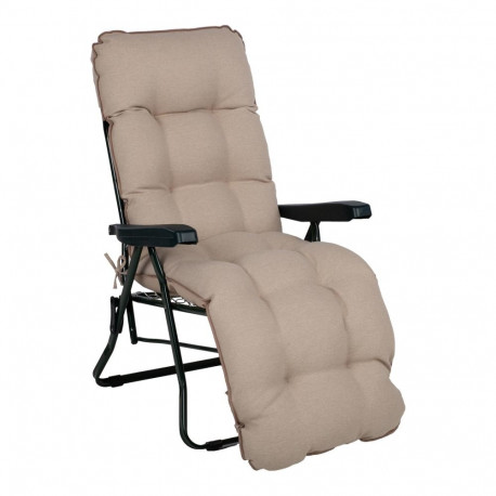 Deck chair BADEN-BADEN beige pad