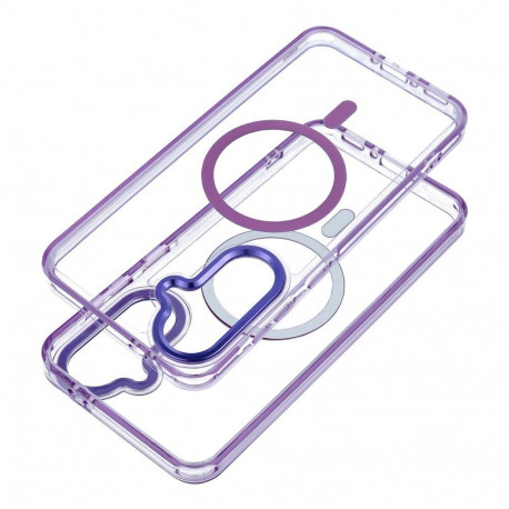 Case for Samsung A17 / A18 Frame Clear Hybrid Mag Cover compatible with MagSafe purple