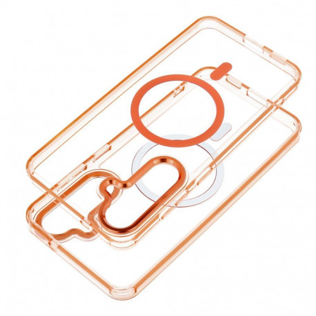 Case for Samsung A56 Frame Clear Hybrid Mag Cover compatible with MagSafe hermes orange