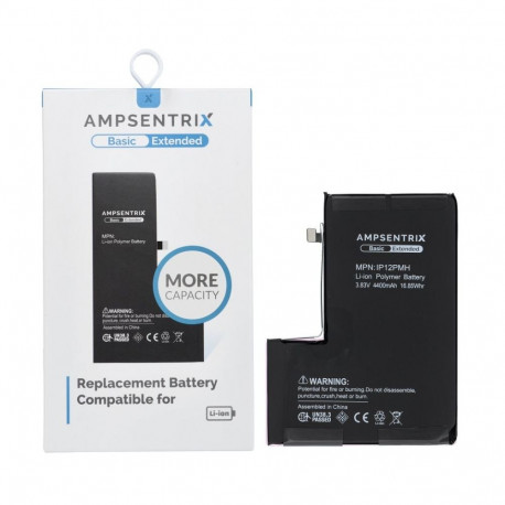 AmpSentrix Basic battery for iPhone 12 Pro Max (high capacity 4400 mAh)