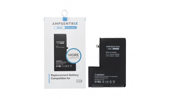 AmpSentrix Basic battery for iPhone 12 Pro Max (high capacity 4400 mAh)