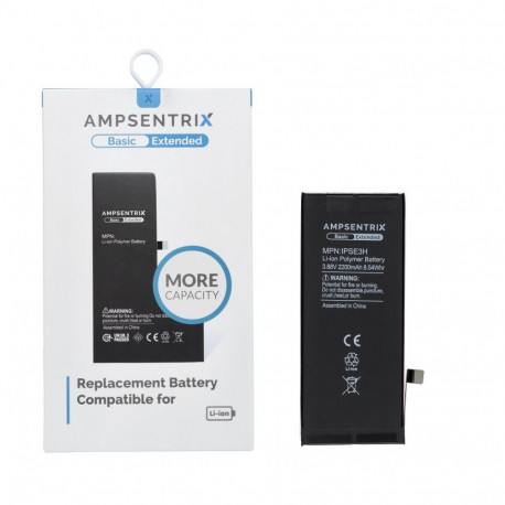 AmpSentrix Basic battery for iPhone SE 2022 (high capacity 2200 mAh)