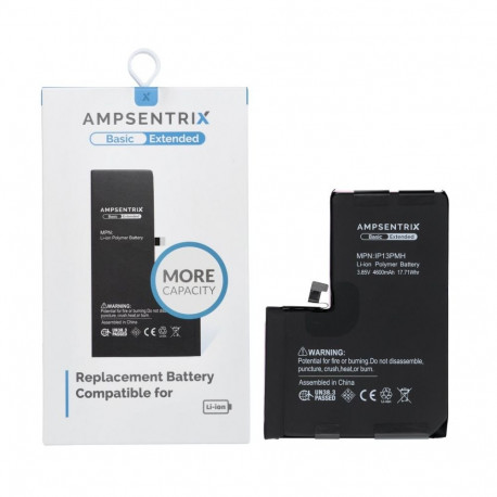 AmpSentrix Basic battery for iPhone 13 Pro Max (high capacity 4600 mAh)