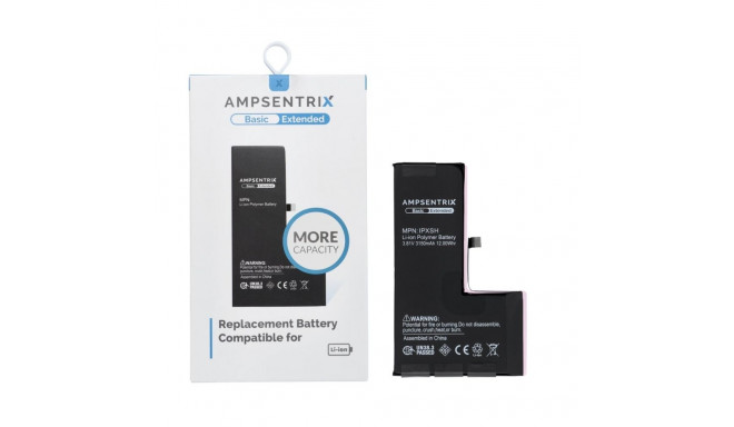 AmpSentrix Basic battery for iPhone XS (high capacity 3150 mAh)