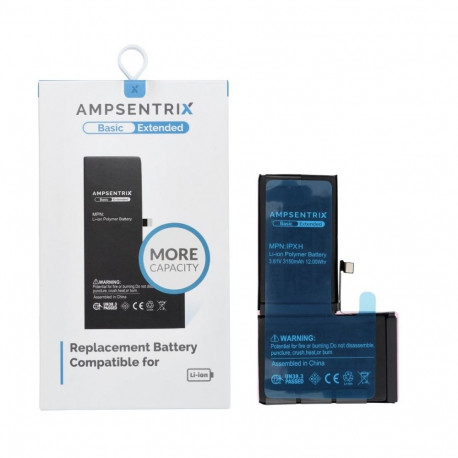 AmpSentrix Basic battery for iPhone X (high capacity 3150 mAh)