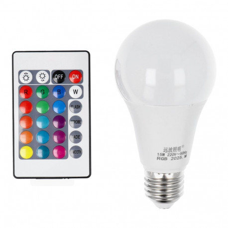 Light bulb LED RGB 15W E27 A65 multicolor
