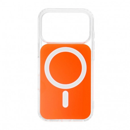 Case for iPhone 15 PRO MAX Clear Fusion Mag Cover compatible with MagSafe hermes orange