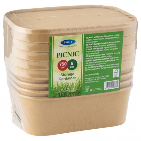 Smile kraft säilituskarbid 5tk/pk, 750ml