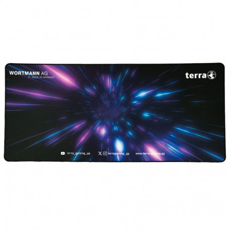 TERRA Mousepad XXL PURE Gaming black/purple schwarze Umkettelung; 900 x 400 x 3 mm