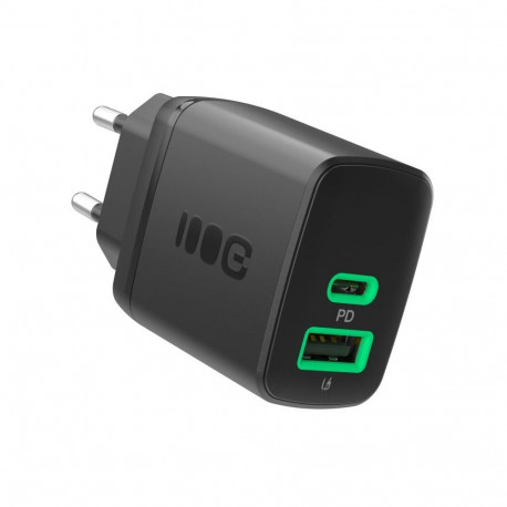 USB seinalaadija 30W 1xC 1xA must