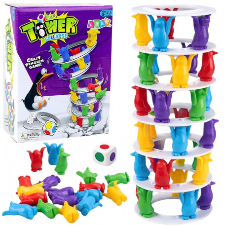 värviline pereosavusmäng hullud pingviinid tornil