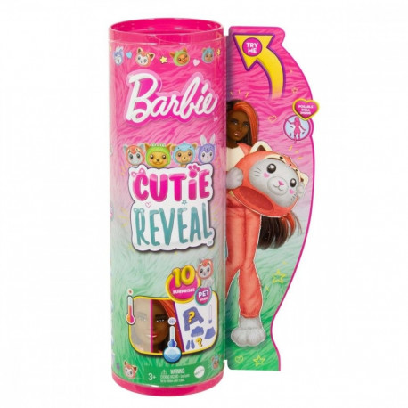 Lalka barbie cutie reveal - kotek-panda czerwona
